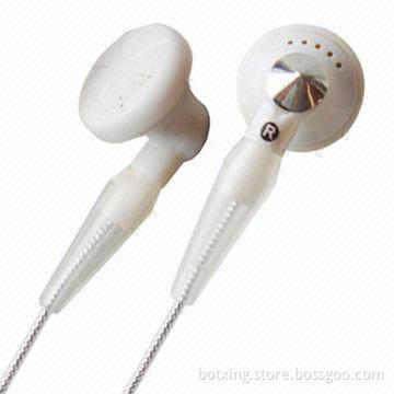Transparent Clip Hot-sale Promotional Earbuds for MP3 Gift, 20 to 20,000Hz Frequency Response